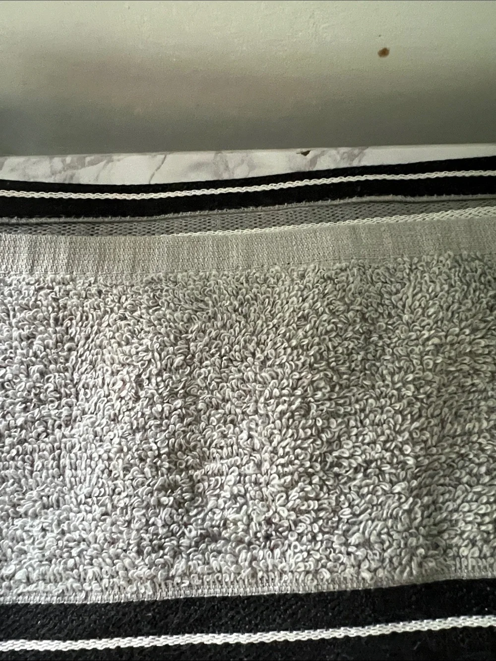 Ombre Stripe Bath Towel - Light Gray with Black Accents